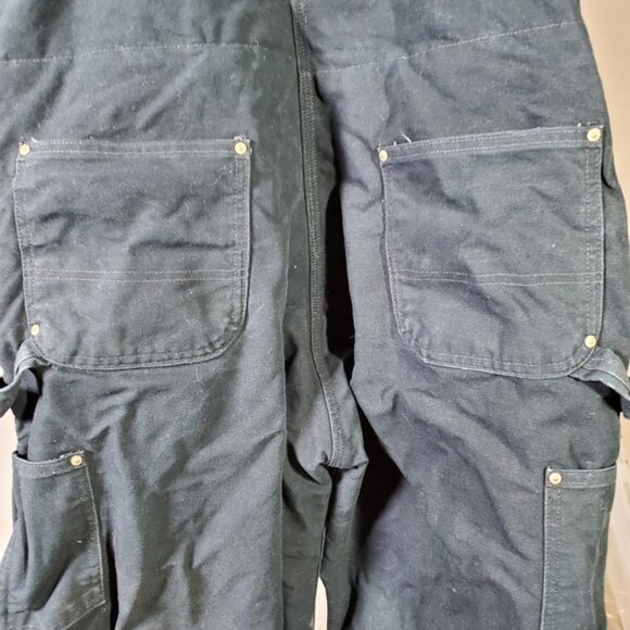 Carhartt Quilted Double Knee Bib Overalls Men's Size 40x28 Short Insulated - Picture 5 of 7